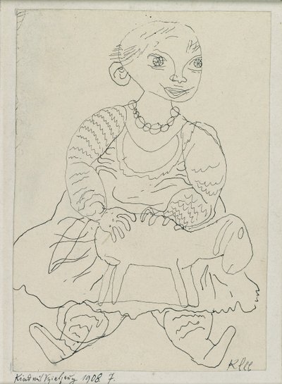 Kind met een speelgoed door Paul Klee