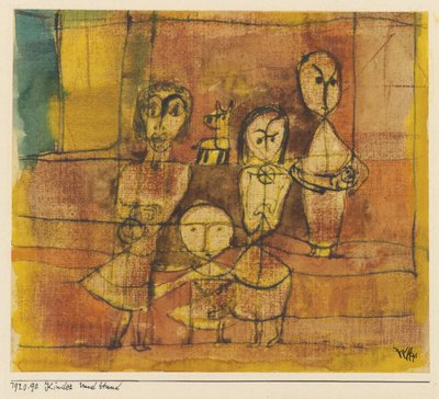 Kinderen en hond, 1920 door Paul Klee