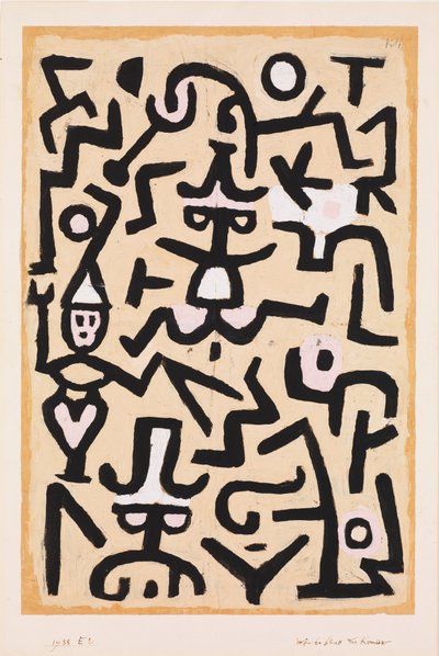 Handbill van Komieken door Paul Klee