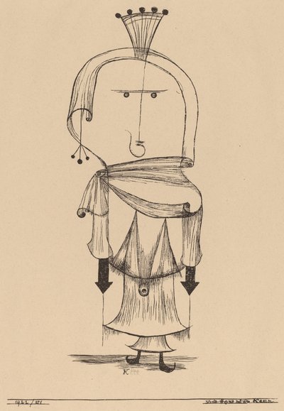 Die Hexe mit dem Kamm door Paul Klee