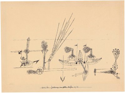 Tekening voor gele haven, 1921-1926 door Paul Klee