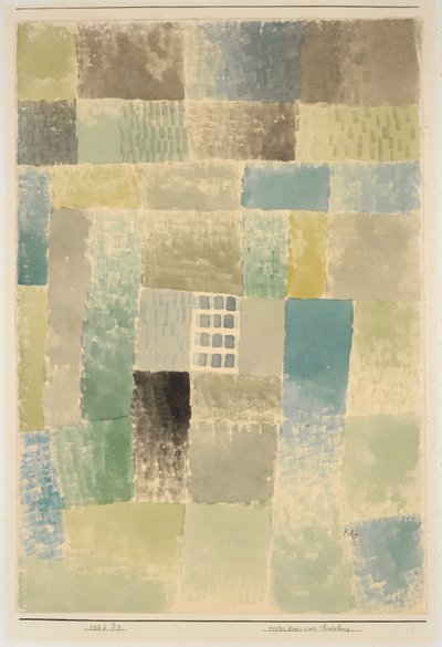 Eerste huis van een nederzetting, 1926 door Paul Klee