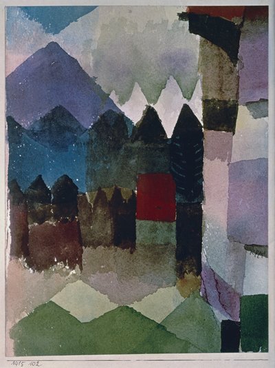 Föhnwind in de tuin van Franz Marc door Paul Klee