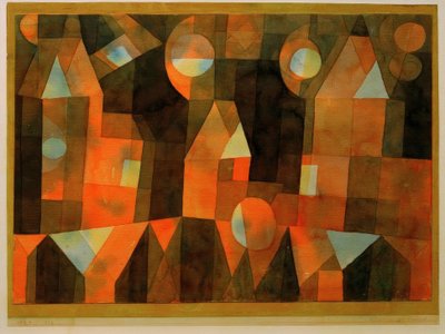 Huizen bij de brug door Paul Klee