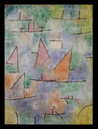 Haven met zeilschepen door Paul Klee