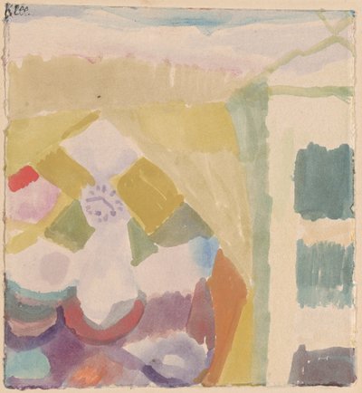 Interieur met de klok door Paul Klee