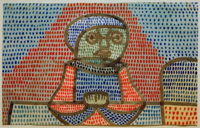 Jongen aan tafel door Paul Klee