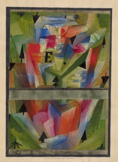 Landschap bij E. in Beieren, 1921 door Paul Klee