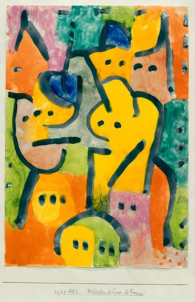 Meisjesklas buiten door Paul Klee
