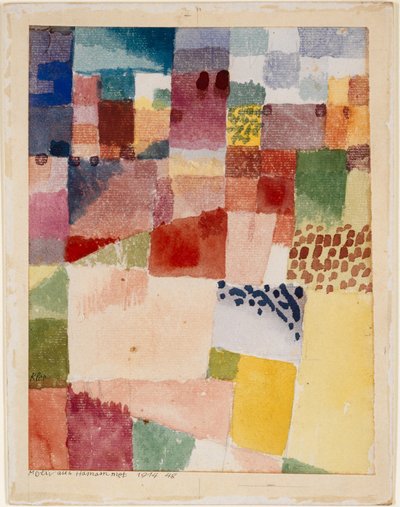 Motief uit Hamammet, 1914 door Paul Klee