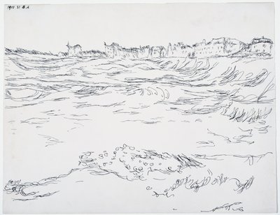 München Baai, de Militaire Loopgraven, tegen een Achtergrond van de Eerste Huizen in Milbertshofen door Paul Klee