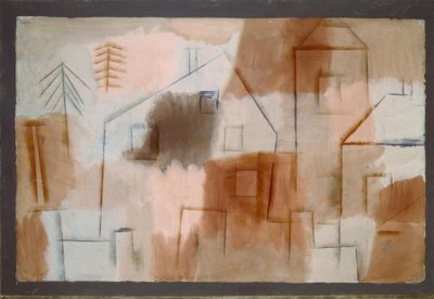 Plaats in blauw en oranje door Paul Klee