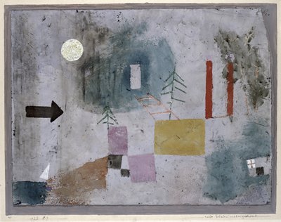 Voorbijgaande rode pilaren door Paul Klee