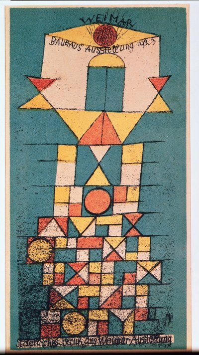 Ansichtkaart voor de Bauhaus tentoonstelling 