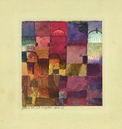 Rode en Witte Koepels, 1914 door Paul Klee