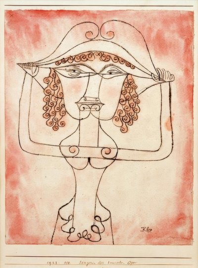 Zangeres van de komische opera door Paul Klee