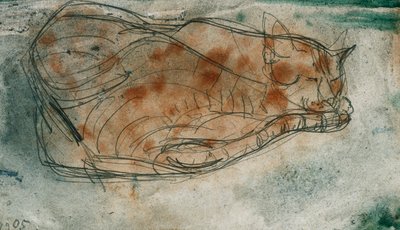 Slapende kat door Paul Klee