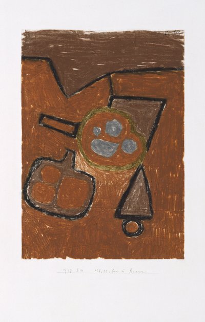 Stilleven in bruin door Paul Klee