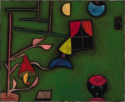 Stilleven met plant en raam door Paul Klee