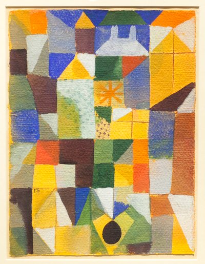 Stedelijke compositie met gele ramen door Paul Klee