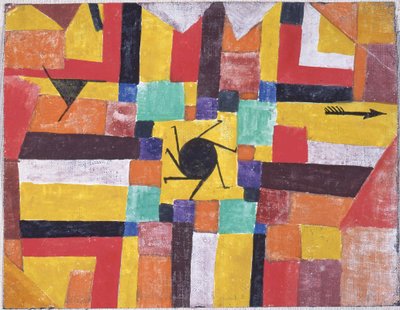 Met de roterende zwarte zon en de pijl, 1919 door Paul Klee