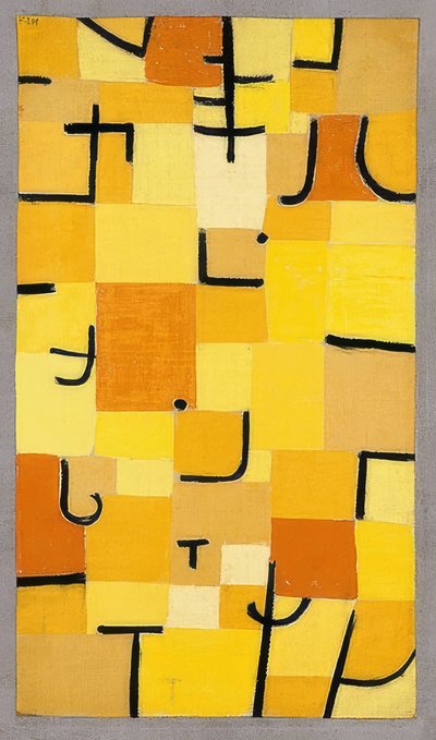 Tekens in geel door Paul Klee