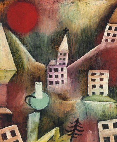 Vernietigd dorp, 1920 door Paul Klee