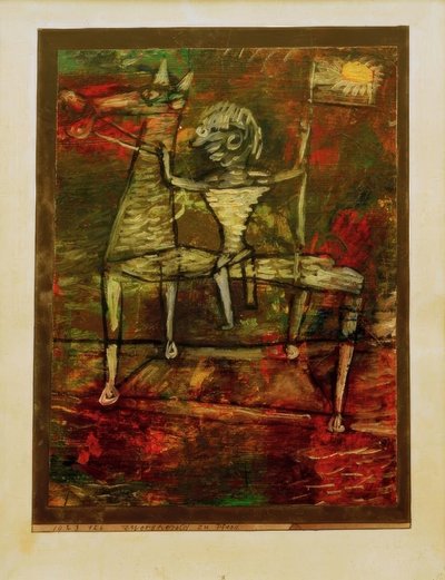 Dwergheld te paard door Paul Klee