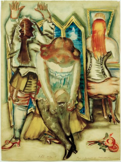 Schets voor de garderobe van circusartiesten door Paul Kleinschmidt