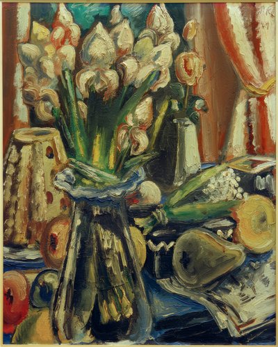 Stilleven met irisbloemen door Paul Kleinschmidt