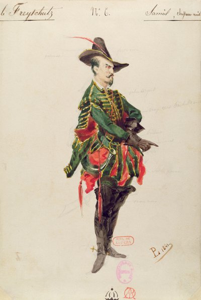 Kostuum van de jager Samiel voor de opera 