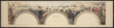 Schets voor de ingangshal van het Hôtel de Ville de Paris: Parijs en de grote tijdperken door Paul Louis Delance