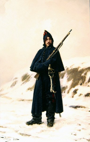 Soldaat in de Sneeuw door Paul Louis Narcisse Grolleron