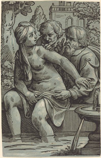 Susanna en de Ouderlingen door Paul Maupin, after Jacques Stella