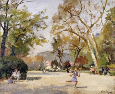 Kinderen in Parc Monceau door Paul Michel Dupuy