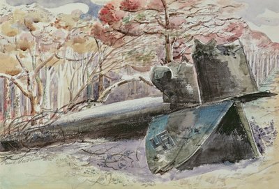 Bomber in het Bos door Paul Nash