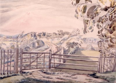 Tekening bij Oxenbridge door Paul Nash