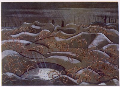 Hill 60 vanaf de snede, uit British Artists at the Front, Continuation of The Western Front, Part Three, Paul Nash door Paul Nash