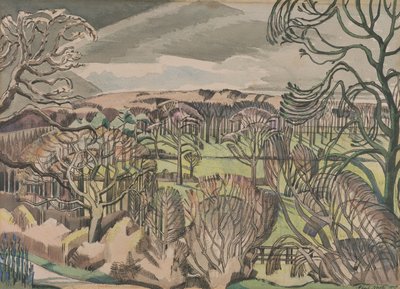 Landschap bij Fulmer, Buckinghamshire door Paul Nash