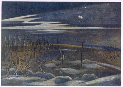Weide met bosje, uit Britse kunstenaars aan het front, Vervolg van het Westelijk Front, Deel Drie, Paul Nash door Paul Nash