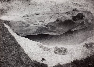 Rots verzonken in gras door Paul Nash