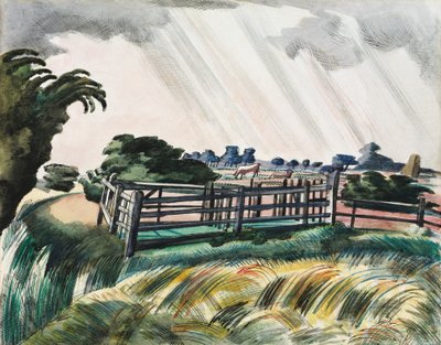 Schapenkooi, Romney Marsh door Paul Nash