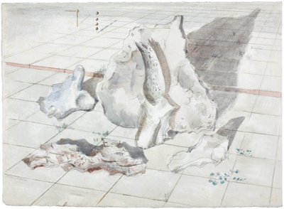 Studie voor Landschap van gebleekte objecten door Paul Nash