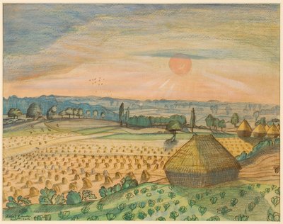 Uitzicht vanaf Wittenham Clumps door Paul Nash