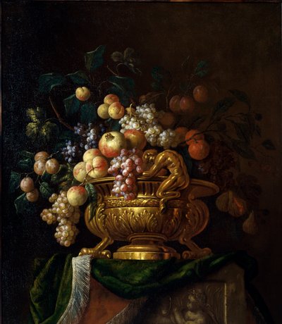 Stilleven met vaas en granaatappels door Paul Pillement