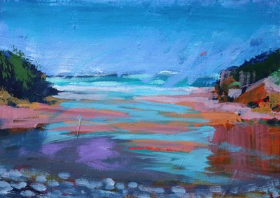 Broadhaven, 2021 (acrylverf op doek) door Paul Powis
