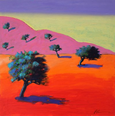 Ibiza, 2021 (acryl op board) door Paul Powis