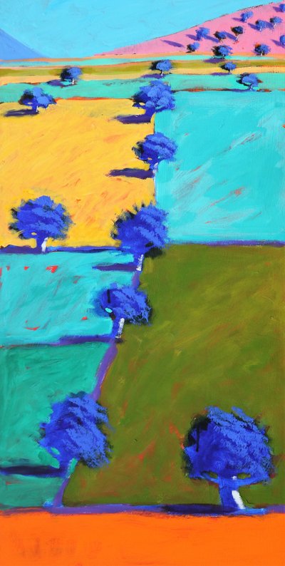 Swineyard Hill, 2021 (acryl op board) door Paul Powis