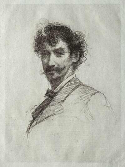 James McNeill Whistler met Witte Lok en Monocle door Paul Rajon