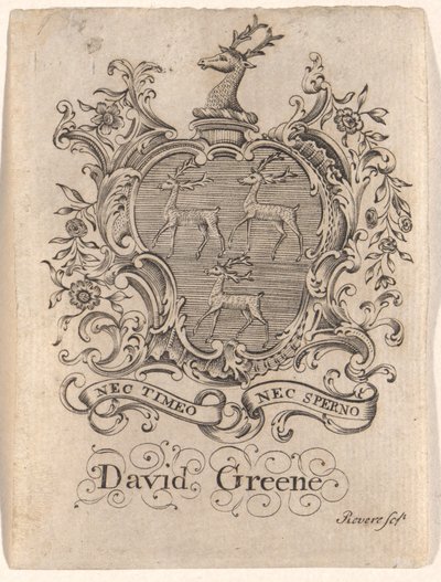 Boekplaat van David Greene door Paul Revere